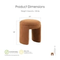 thumbnail image 3 of Furniture of America Thia Modern 18" Upholstered U-Shaped Stool, Saddle Brown, 3 of 10