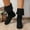 Black, variant on Viluyesy Womens Mid Calf Boots, Slip-On Low Heels Round Toe Fashion Tassel Slouch Boots Black US7