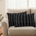 thumbnail image 2 of Black Striped Outdoor Waterproof Pillow Covers, Modern Abstract Art Geometric Stripes Decorative Rectangle Throw Pillowcase Sofa Cushion Sham for Patio/Couch/Chair, 20"x12" 2 Pack, 2 of 8