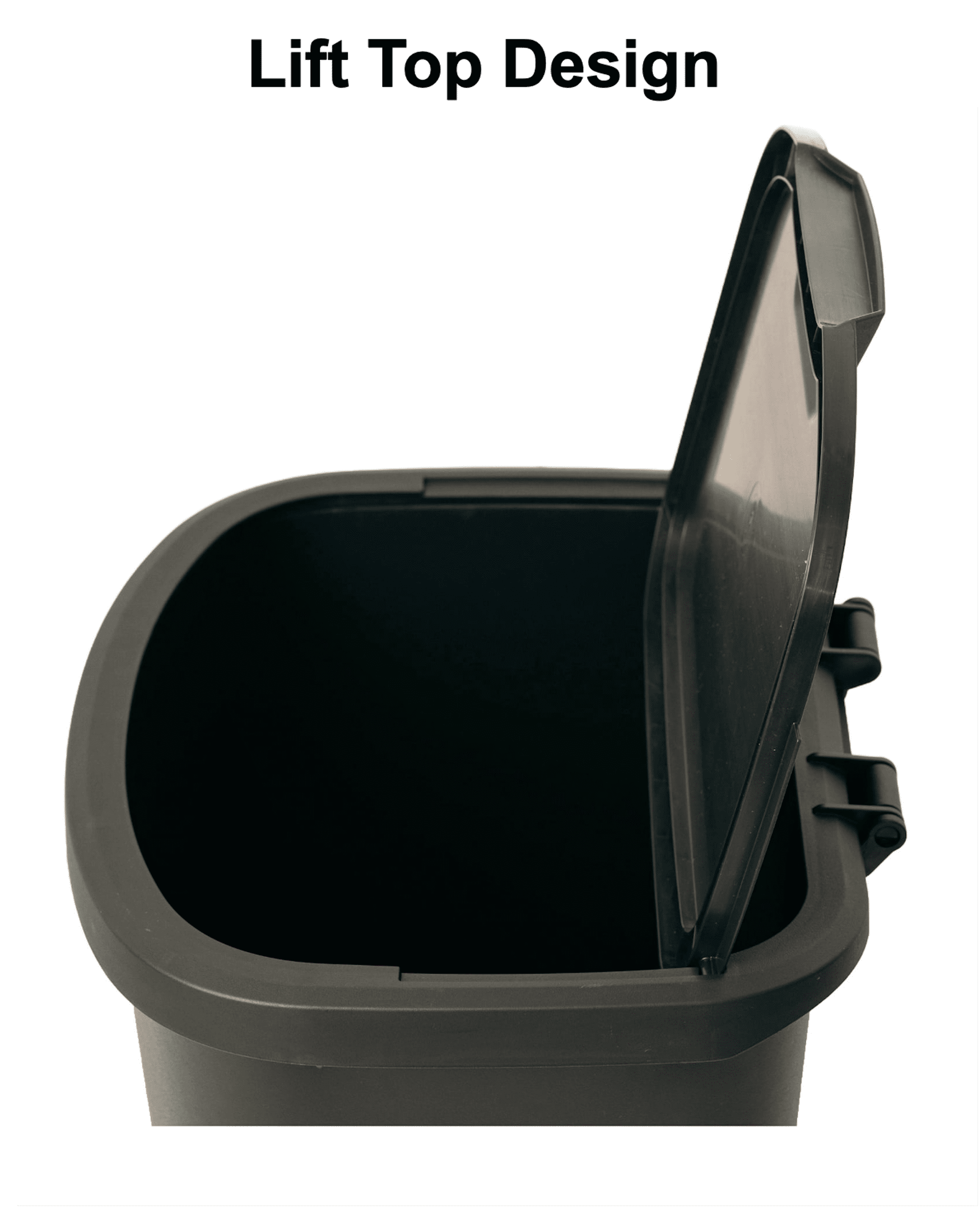 Mainstays Kitchen Trash Can, 11 Gallon Plastic Garbage Bin with Lift Top Lid, Black