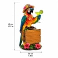 thumbnail image 3 of Tropical Solar Parrot Tabletop Figurine Light 17.7 Inch, Barrel Base LED Accent Decor for Tiki Bar Porch Table, 3 of 5