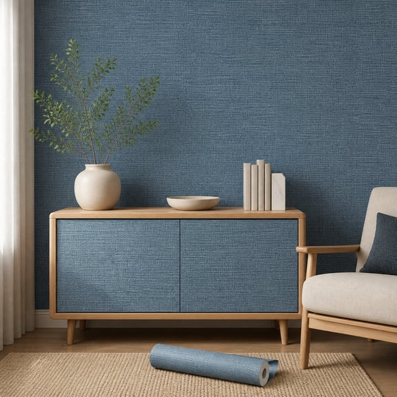 Peel and Stick Wallpaper 118 x 17.3 inch, Textured Faux Grasscloth Self-Adhesive Wallpaper for Cabinets