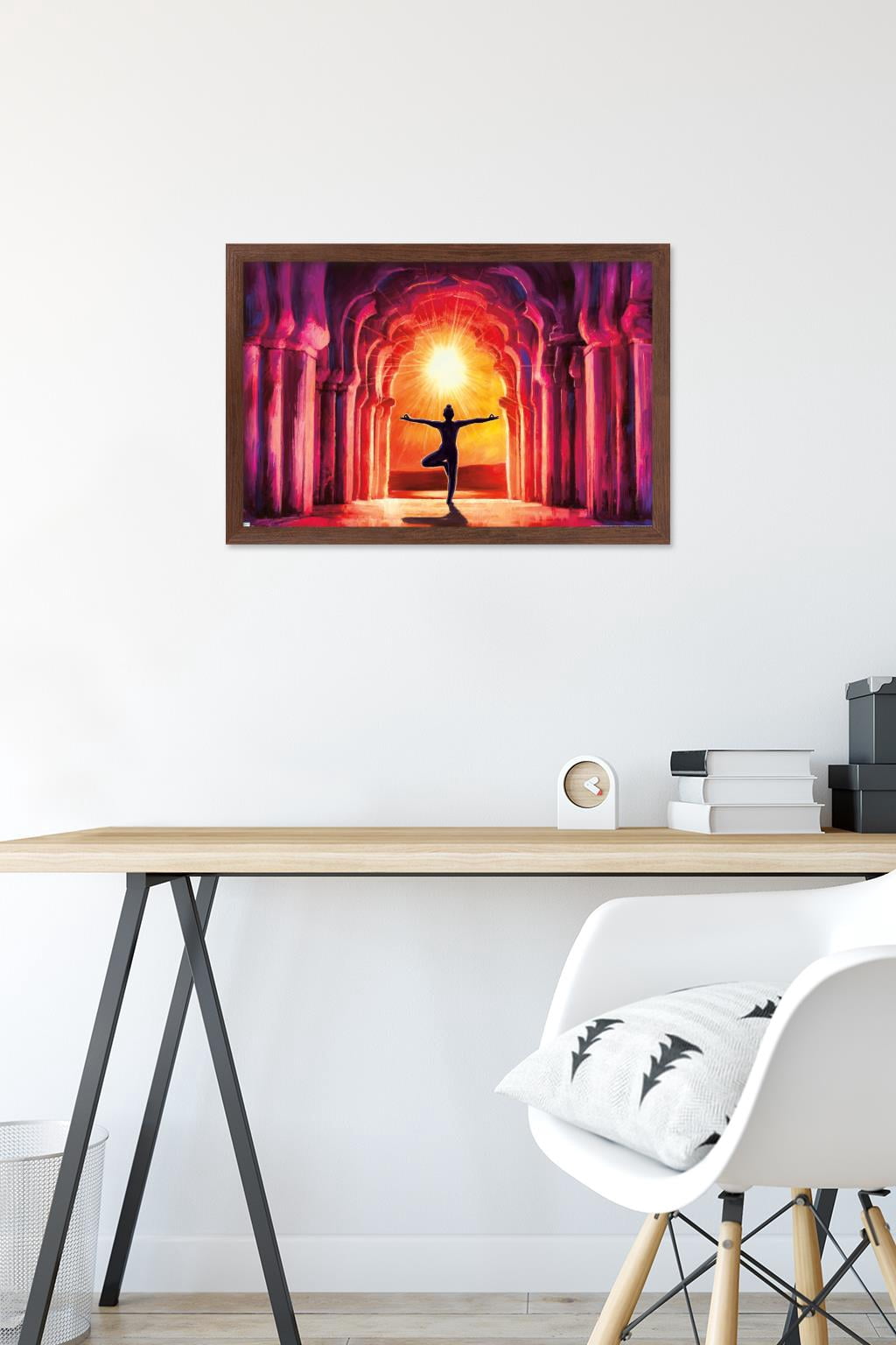 PD Moreno - Fine Art - Yoga Morning Sun Wall Poster, 14.725" x 22.375" Framed