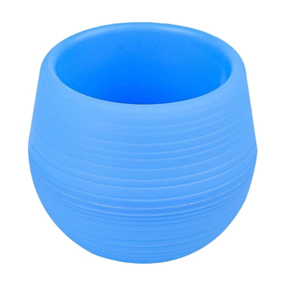 Fleshy Plants Pots, Small Round Plastic Flower Planters for Cactus & Herbs, Desktop Windowsill Bonsai Decor, Ribbed Nursery Pots for Home Miniature Garden, 2.76 X 2.76 X 2.17 Inches