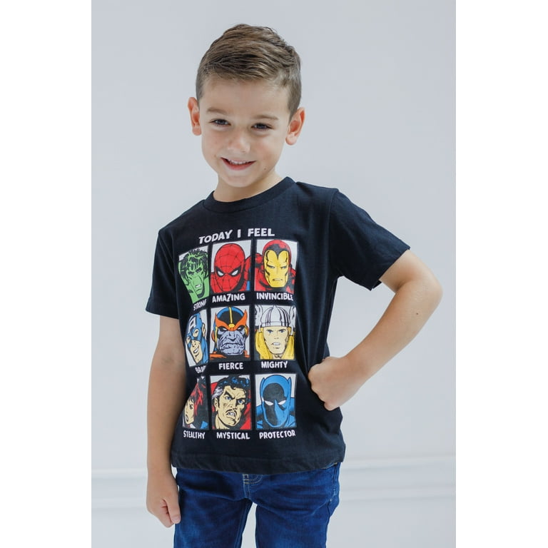 Avengers Thor Spider-Man Iron Boys to Kid Toddler Toddler 3 Man T-Shirts Pack Big Marvel
