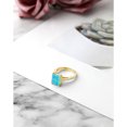 thumbnail image 4 of Gem Stone King 2.56 Ct Green Turquoise White Created Sapphire 18K Yellow Gold Plated Silver Ring, 4 of 6