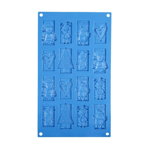 Molde de silicona para pastel de Navidad Inteprter 16 cavidades utensilios para hornear color como se muestra