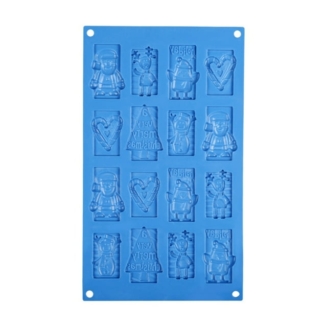Naiovety Molde de silicona para pastel de Navidad de 16 cavidades, utensilios para hornear resistentes al calor, bandeja de Chocolate, molde de Herramientas y accesorios para hornear