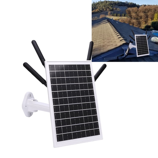12W Solar Powered 4G LTE Modem Router, 300Mbps Outdoor Solar WiFi 6 Extender with SIM Card Slot, IP66 Waterproof, 150M WiFi Range, 18000mAh Battery