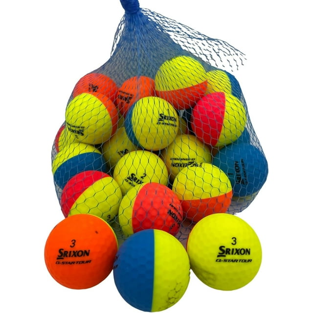 Golf Ball Planet - Srixon Q Star Tour Recycled Golf Balls (4A/Near Mint, 24 Pack, Divide Color Mix)