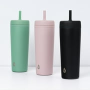 TAL 24oz Stainless Steel Rowan Tumbler with Silicone Straw, Black