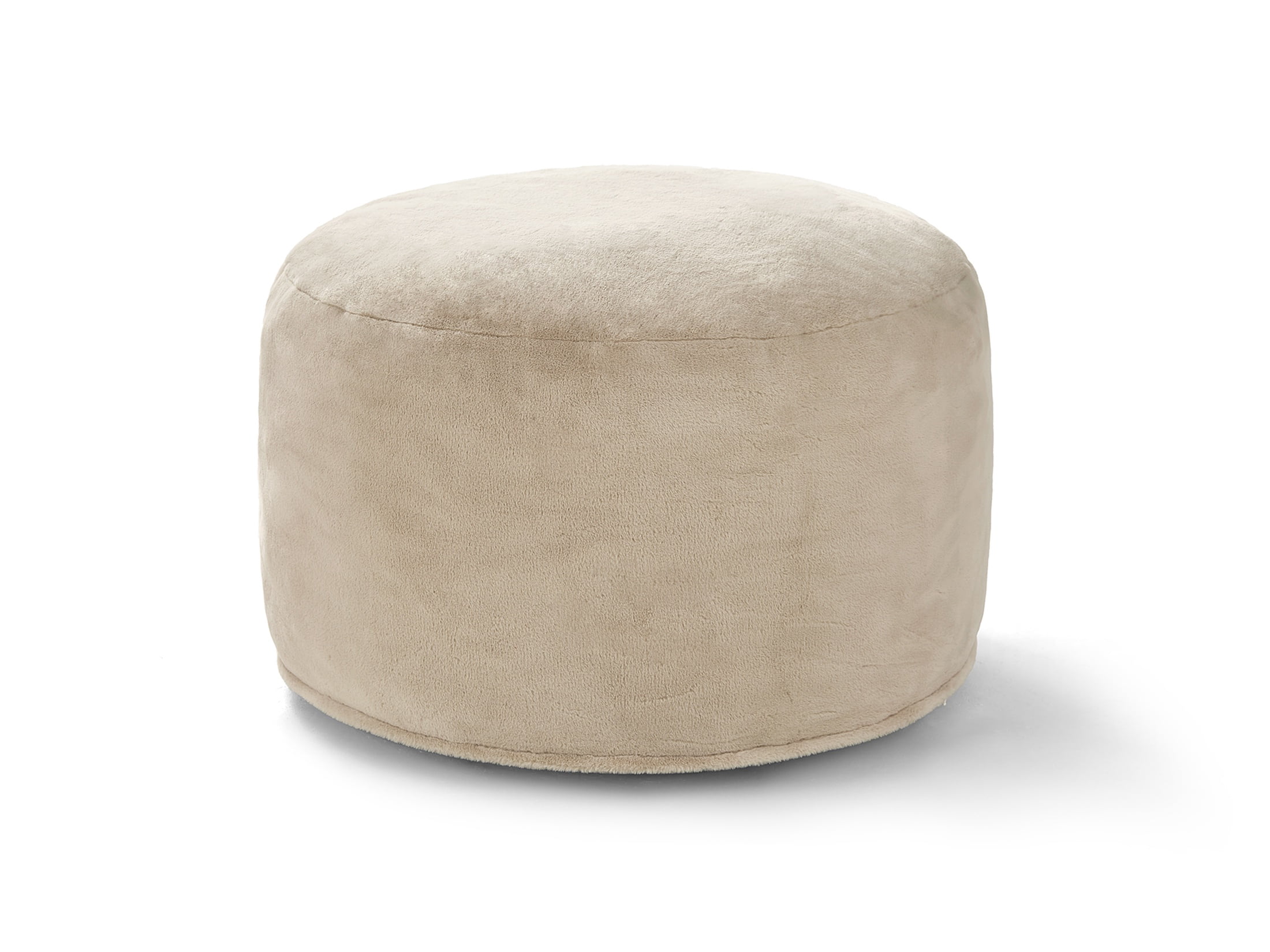 Serta Big Round Lounger Foam Filled Bean Bag Chair, Sand, 36" D x 20" H