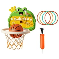 LABSERRON Wall Basketball Hoop 1 Set Adjustable Height Plastic Green for Kids Indoor Play