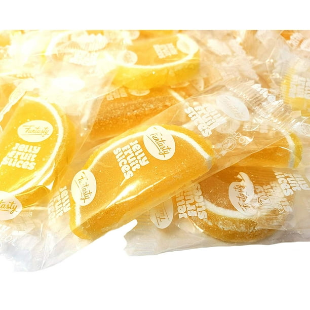 Funtasty Jelly Fruit Slices, Lemon Flavored Individually Wrapped Bulk