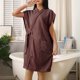 thumbnail image 1 of HongQid Women'S Soft Robes Bath Robe After Shower Female Plush Spa Bathrobes Sleeveless Lightweight With Pockets, 1 of 4