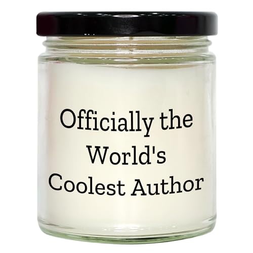 Author Gifts from Friends - Officially The World's Coolest Author 9oz Vanilla Soy Candle - Birthday Unique Gifts