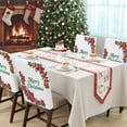 thumbnail image 4 of Merry Christmas Chair Covers Set of 1 Poinsettia Red Floral Green Leaf Winter Chair Back Covers Stretch Removable Washable Slipcovers Protector for Dining Room Kitchen Party Decor, 4 of 5