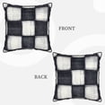 thumbnail image 4 of Velvet Rimmed Pillowcase Is Not Easy To Open Line Deformation Invisible Zipper Opening And Closing Only Pillowcase Does Not Contain Pillow Core Darkgray Checked Hand-Drawn Sketch_2 16"X16", 4 of 8