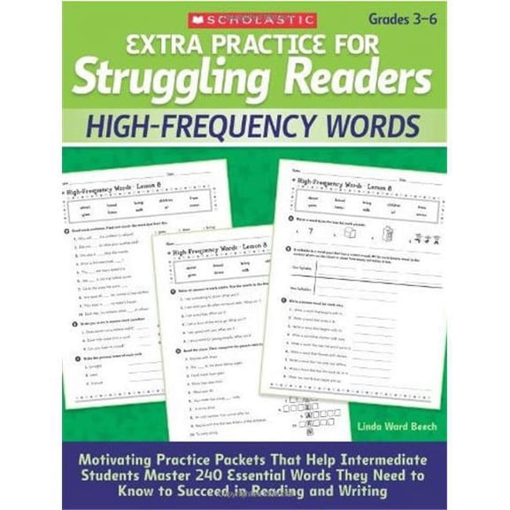 Scholastic 978-0-545-12410-2 Extra Practice for Struggling Readers - High-Frequency Words