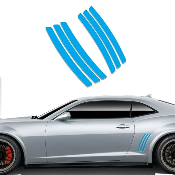 Xotic Tech 6pcs Car Body L&R Side Vent Insert Stripe Decal Vinyl Inlay Side Vent Gill Sticker Compatible with Chevrolet Camaro 2010-2015 (Blue)