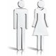 thumbnail image 1 of Letreros de Inodoro con Símbolo Masculino y Femenino Pegatinas de Inodoro Letreros de Inodoro de 12 cm Letrero de Puerta Plateado para Hombres y Mujeres Letreros de Inodoro Autoadhesivos para Puerta, 1 of 5
