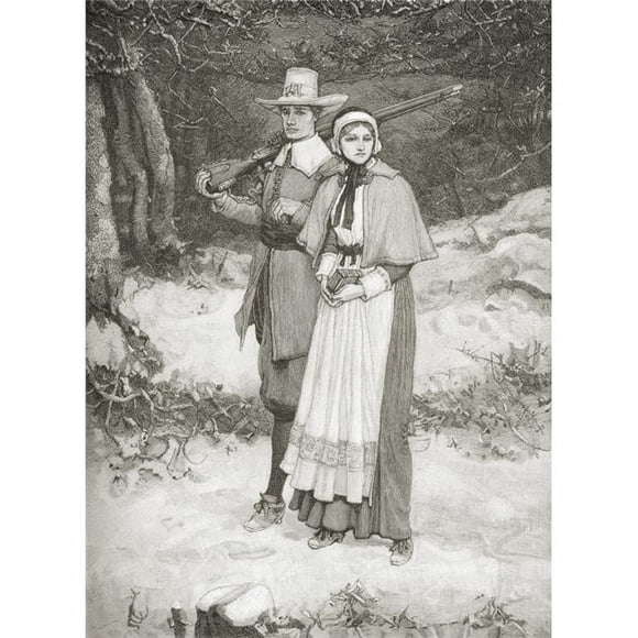 Posterazzi DPI1862953LARGE Puritains Allant à l'Église. du Livre une Brève Histoire des États-Unis Affiche Imprimée, 24 x 34