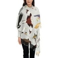 thumbnail image 3 of Honeii Animal Bird Print Scarf Oversized Scarf Tassel Fall Winter Thick Scarf Warm Shawl Women,Women's Scarves & Wraps, 3 of 8
