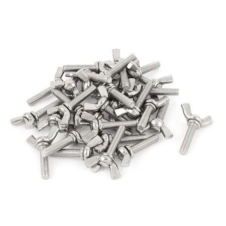

M5x20mm Thread Stainless Steel Wing Bolt Butterfly Screws Fastener 30Pcs