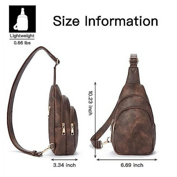 Telena Sling Bag for Women Leather Fanny Pack Crossboday Bags Sling Backpack for Women Coffee