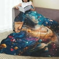 thumbnail image 6 of Pofeuu Colorful Planet Universe Print Ultra-Soft Micro Fleece Blanket,for Bed Or Sofa,All Season Throw Blankets Flannel Blanket-50"x40", 6 of 7