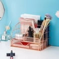 thumbnail image 3 of Sleek Wrought Iron Desktop Organizer - Multifunctional Stationery & Makeup Brush Holder for Office & Students  Space-Saving Design, 3 of 6