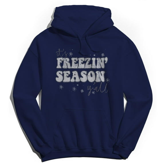 Haywood & Main It'S Freezin Season Graphic Navy Men's Cotton Pullover Hoodie