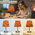 thumbnail image 3 of Modern Minimalist Cone Desk Lamp Antique Bronze Base & Linen Shade Bedside Table Lamp for Bedroom Living Room, Office, Dorm Orange Pumpkins and Bats Medium, 3 of 7