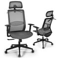 thumbnail image 1 of Gymax High Back Mesh Office Chair Swivel Executive Chair w/ Lumbar Support Grey, 1 of 10