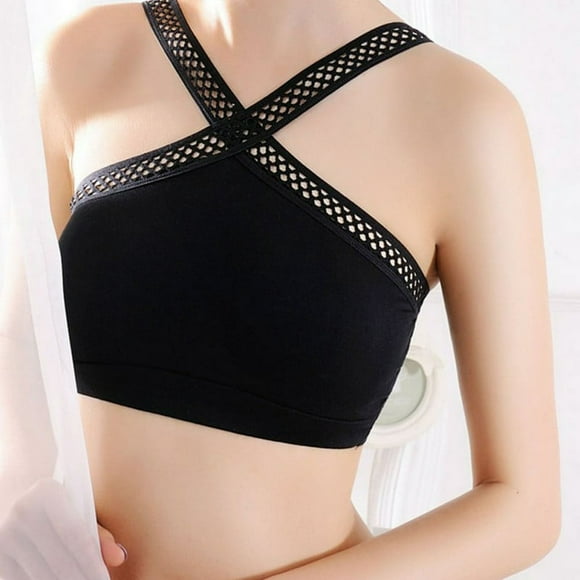 Women Halter Tube Top Cross Sexy Everyday Bra Padded Seamless Tube Girl‘s Bra Bralette Intimates J01