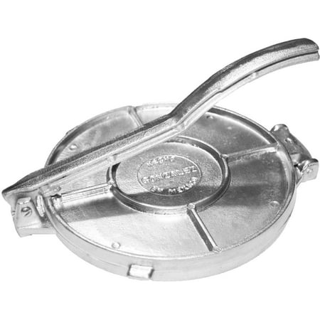 

Made in Mexico Gonzalez Polished Very Authentic Mexican Tortilla Press Maker Cast Aluminum 7.5 inch 8 Traditional Tortilladora Calidad