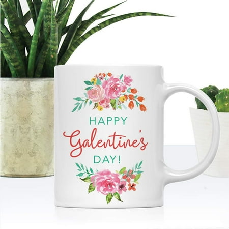 Koyal Wholesale Galentines Day Coffee Mug, Floral Best Friend Gift, 11oz, 1 Pack