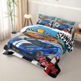 thumbnail image 3 of Castle Fairy Cartoon Race Car Quilt Full,Trophy Print Full Bedspread Sets for Bedroom,Blue Green, 3 of 7