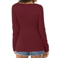 thumbnail image 5 of MOSHU Long Sleeve Womens Shirts Casual Henley Tops for Women Fall Button Down Blouses, 5 of 11