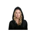 thumbnail image 3 of Turquaz Linen Super Soft Blush Plush Hooded Women's Robe (Large / Black), 3 of 4