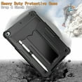 thumbnail image 3 of for iPad 9th/8th/7th Generation Case with Pencil Holder & Kickstand, Shockproof Drop Proof Kids Friendly Rugged Full Body Protective Case Cover for iPad 10.2 Inch 2021/2020/2019, Black, 3 of 4