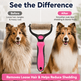 thumbnail image 5 of Pet Pro Grooming Tool, Double-Sided Dematting Comb and Undercoat Rake, Rounded Teeth, Ergonomic Handle for Long Haired Pets, 5 of 8