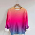 thumbnail image 2 of QQAMB Oversized Sweatshirt for Women Long Sleeve Crew Neck Gradient Color Sweatshirt Plush Winter Warm Loose Casual Pullover Tops Multicolor L, 2 of 7