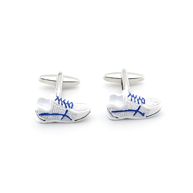Zapatillas deportivas Cufflinks de color blanco y azul cobre para hombre y mujer