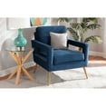 thumbnail image 5 of Baxton Studio Leland Glam and Luxe Navy Blue Velvet Fabric Upholstered and Gold Finished Armchair, 5 of 5