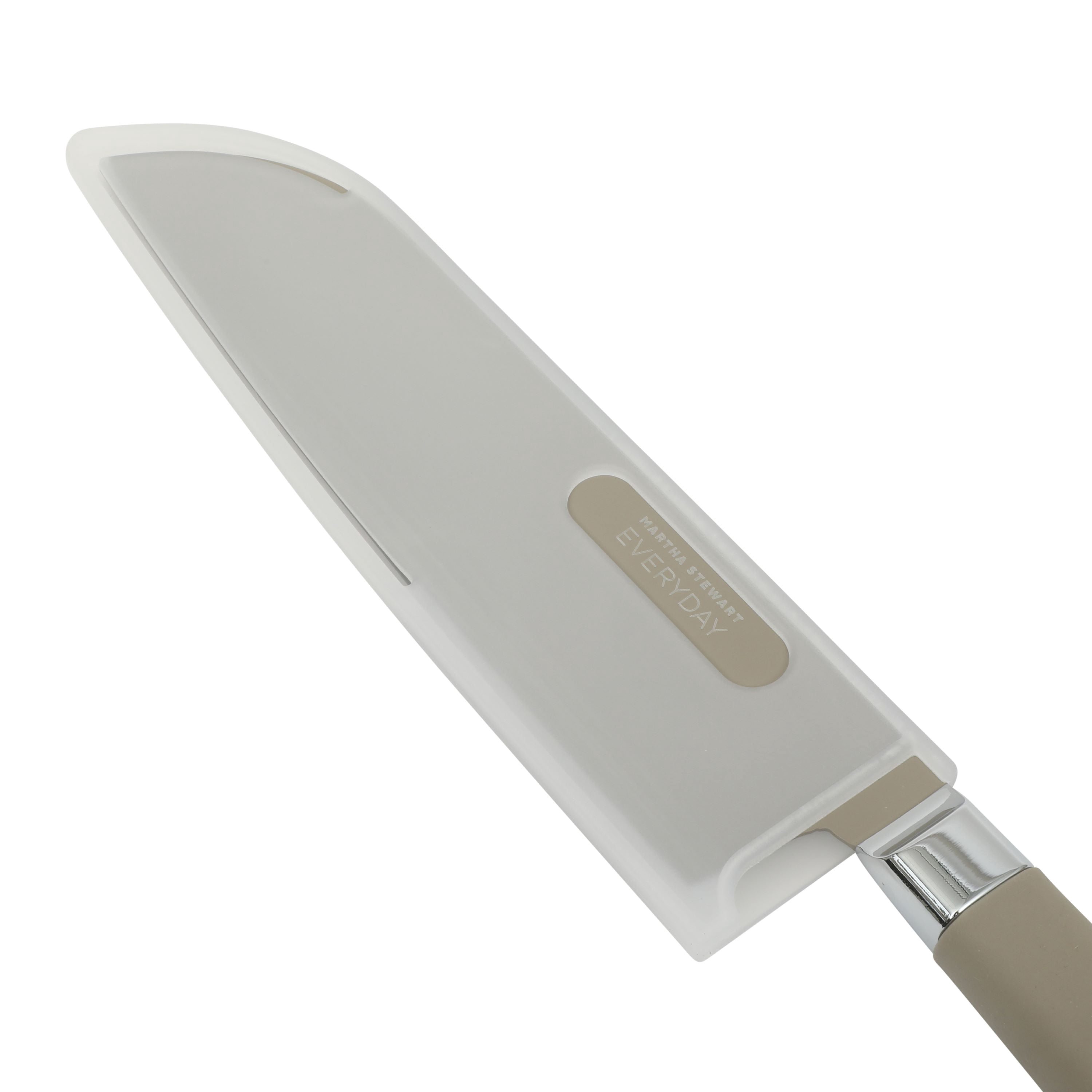 Martha Stewart Everyday Stainless Steel 6-Piece Kitchen Knife Set With Sheath, Taupe