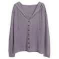 thumbnail image 3 of Women's Loose Off Shoulder Knit Cardigan With Hood For Spring And Summer Women Cardigan Loose Cropped Cardigan Sweaters for Women And Sweater Ladies Kimonos for Women Rainbow Knit Shawl Ladies, 3 of 5