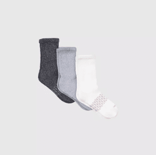Hanes Absolute Wellness Women's Crew Socks Pack, Non-Binding, Cushioned, 3-Pairs