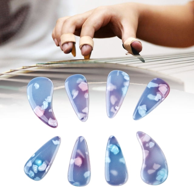Picks de Unas de Guzheng, Mano de Obra Fina de Polímero de Silicona 8pcs Fáciles de Eliminar las Selecciones de los Dadas delicadas para el Reemplazo