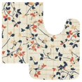 thumbnail image 7 of Yayeee Bath Rugs for Bathroom Floor Set of 2 Non Slip Fluffy Soft Absorbent Mat, Beige Leaves Plaid, 7 of 7